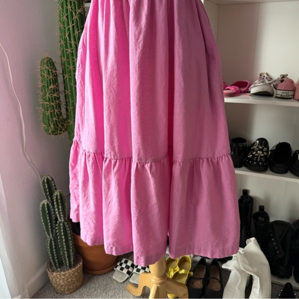Abercrombie & Fitch Emerson poplin midi dress pink